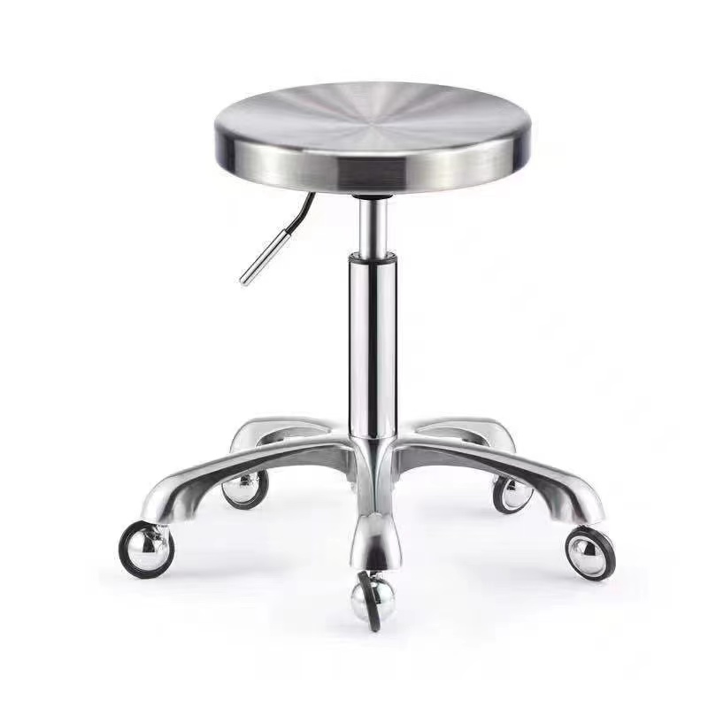 Medical Lab Chair - Profesjonalny stołek salonowy ze stali nierdzewnej,